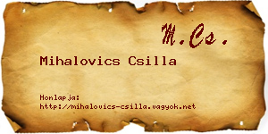 Mihalovics Csilla névjegykártya